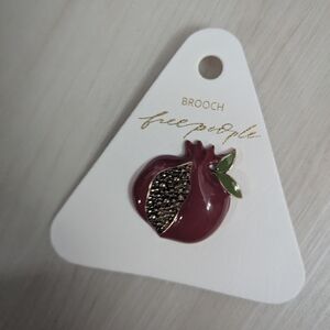 Free People Burgundy and Green Pomegranate Brooch
